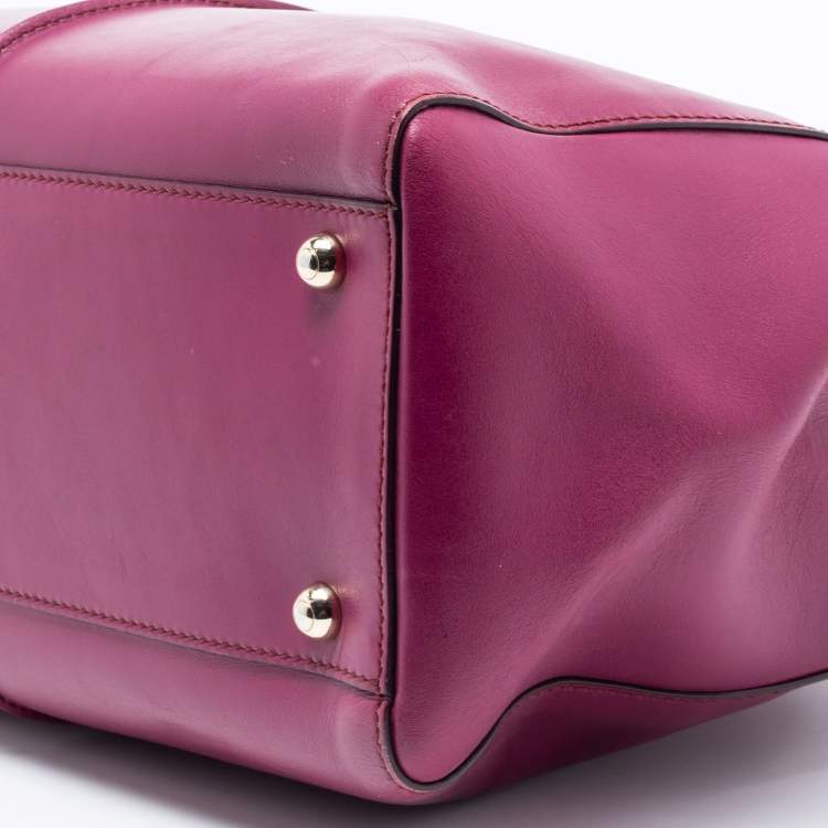 Pre Owned Tod's Purple Leather Small D-Styling Shopper Tote