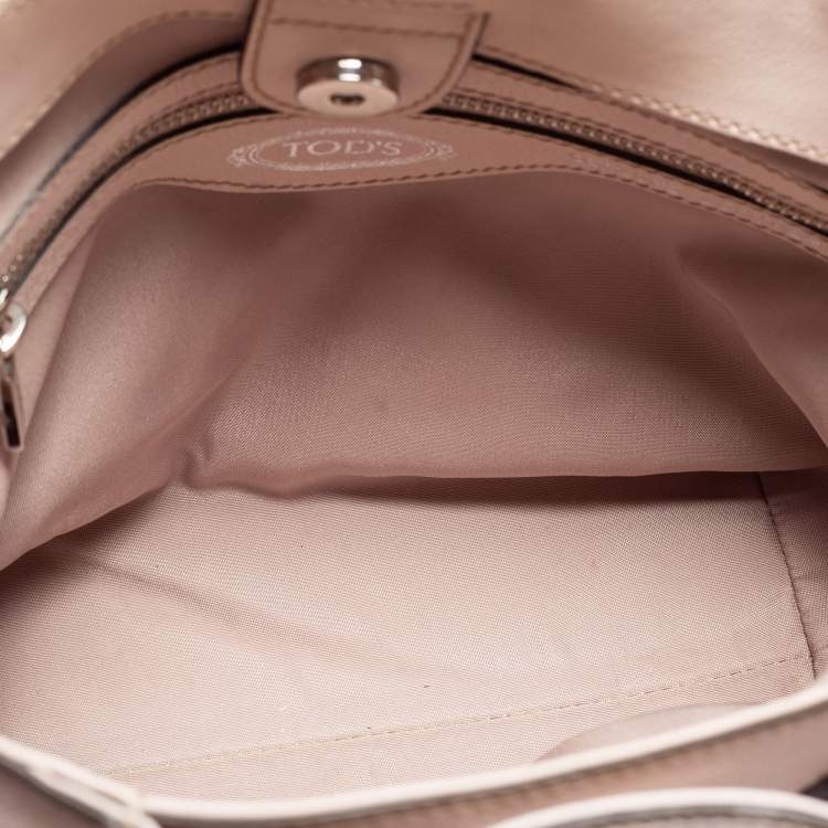 مملوكة مسبقًا Tod's Light Pink Leather Micro Flower Tote
