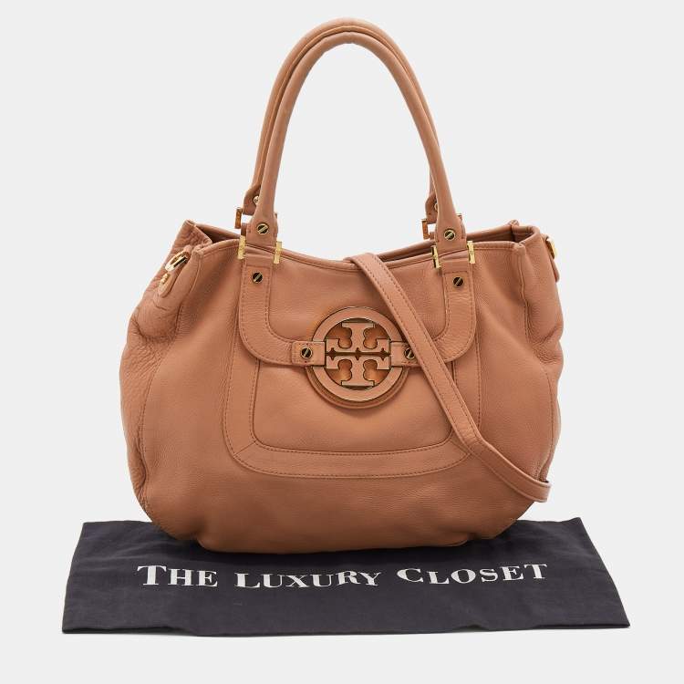 مملوكة مسبقًا Tory Burch Peach Leather Amanda Hobo