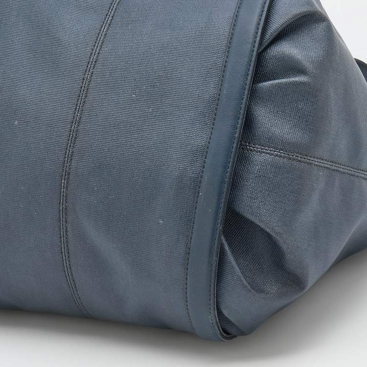 Pre Owned Tod's Blue/Grey Coated Canvas And Leather Tote