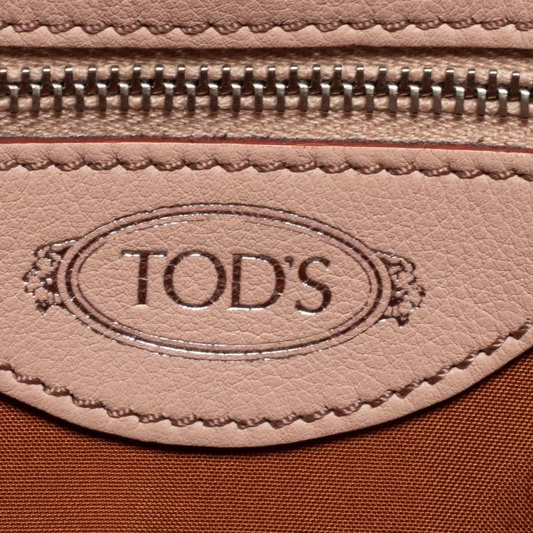 Pre Owned Tod's Blush Pink Leather MIni Double T Shoulder Bag