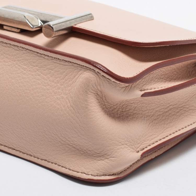 Pre Owned Tod's Blush Pink Leather MIni Double T Shoulder Bag