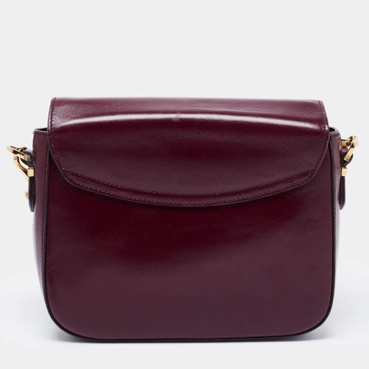 Pre Owned Tod's Purple/White Leather Flap Crossbody Bag