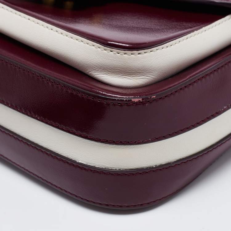 Pre Owned Tod's Purple/White Leather Flap Crossbody Bag