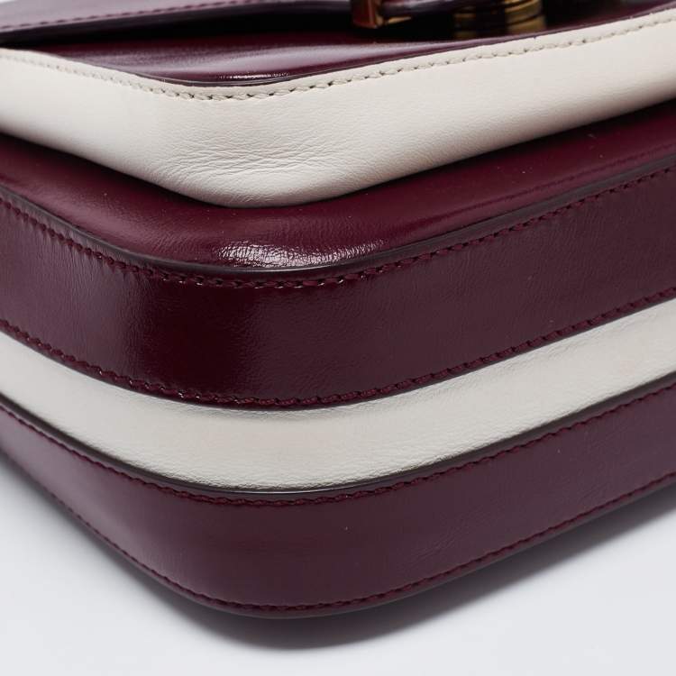 Pre Owned Tod's Purple/White Leather Flap Crossbody Bag
