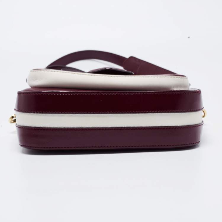 Pre Owned Tod's Purple/White Leather Flap Crossbody Bag