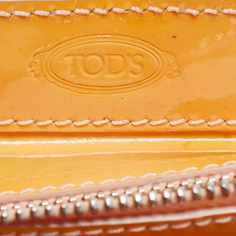 Pre Owned  Tod's Yellow Studded Patent Leather Mini Tote
