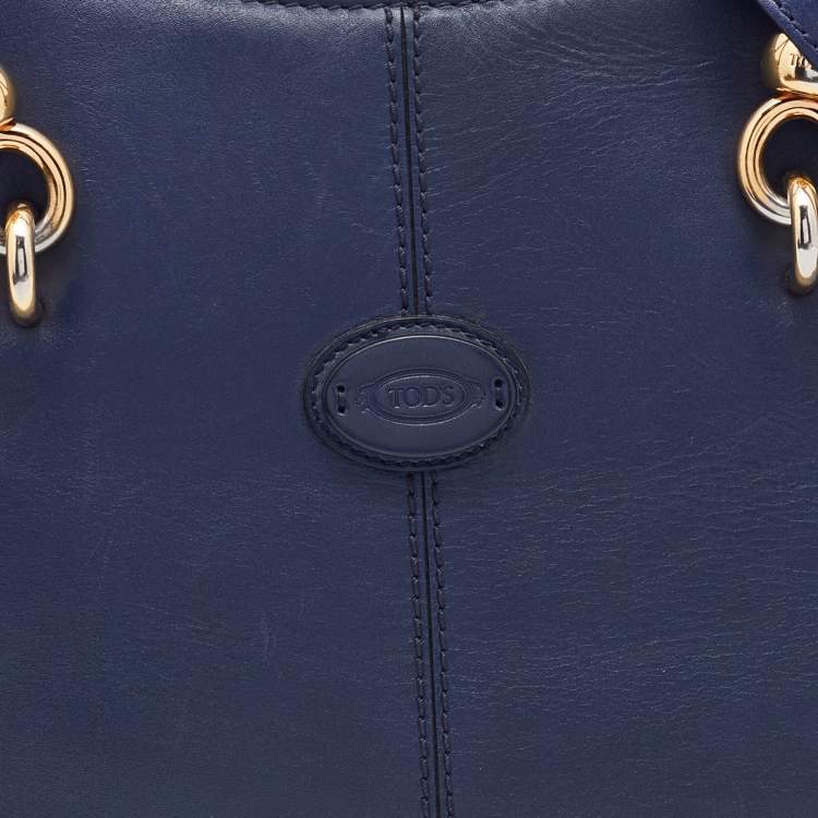 Pre Owned Tod's Navy Blue Leather Sella Satchel