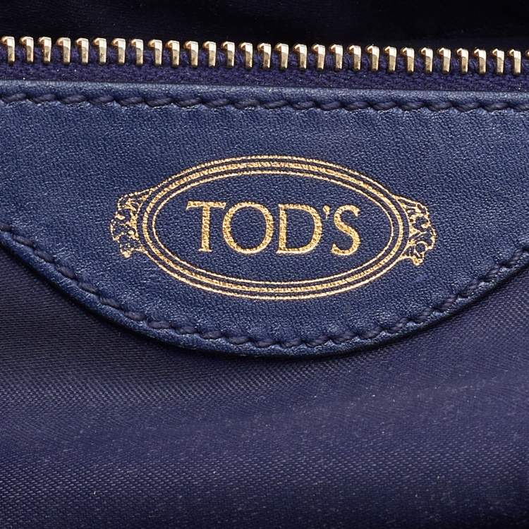 Pre Owned Tod's Navy Blue Leather Sella Satchel