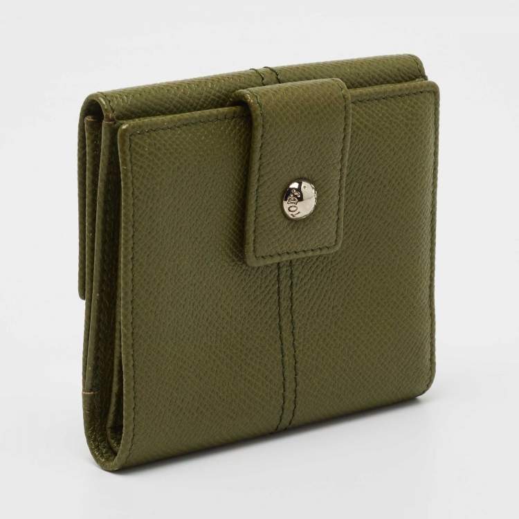 Pre Owned Tod's Green Leather French Wallet