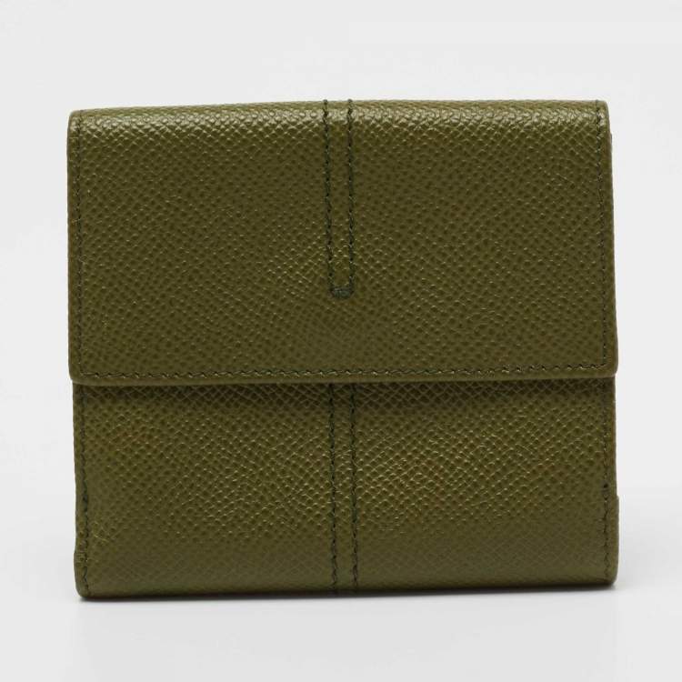 Pre Owned Tod's Green Leather French Wallet