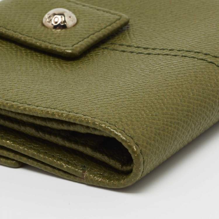 Pre Owned Tod's Green Leather French Wallet