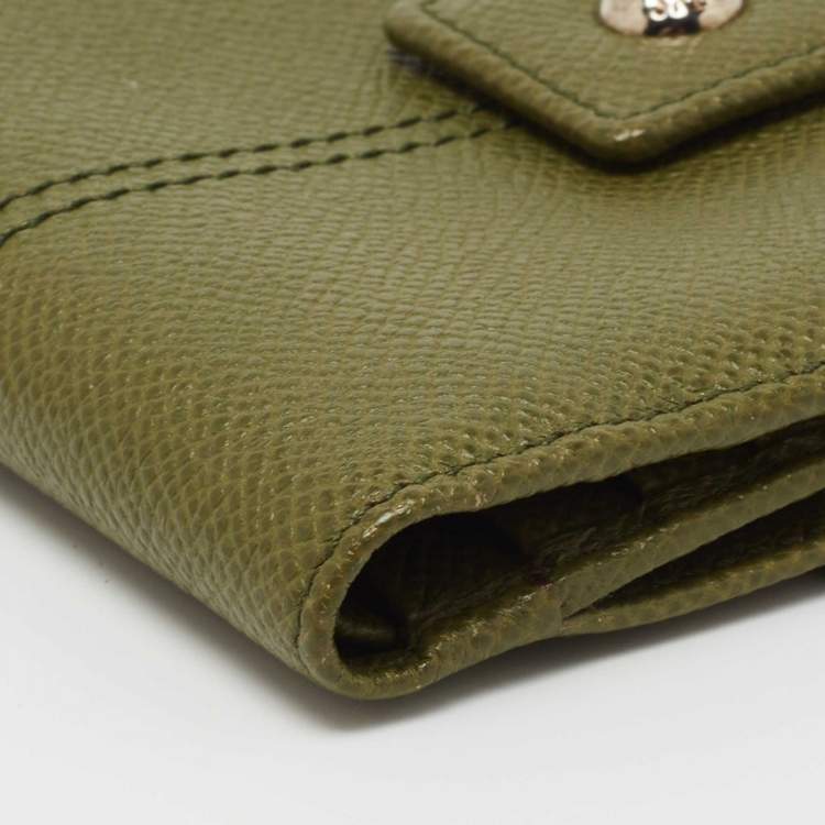 Pre Owned Tod's Green Leather French Wallet