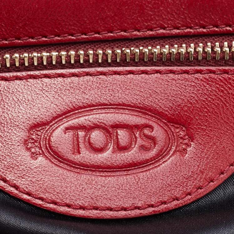 Pre Owned Tod's Red Leather Flap Chain Shoulder Bag