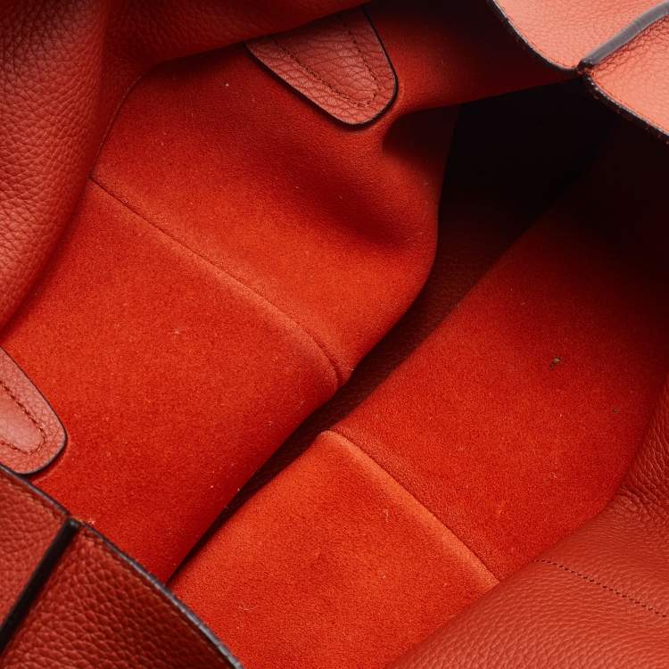 Pre Owned Tod's Orange Leather Medium Joy Shopper Tote