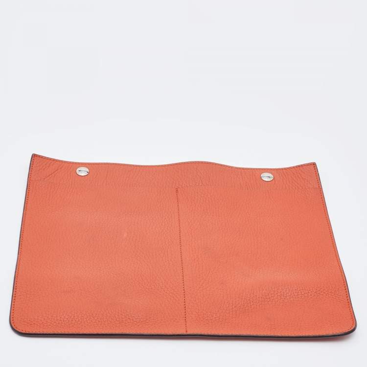 Pre Owned Tod's Orange Leather Medium Joy Shopper Tote