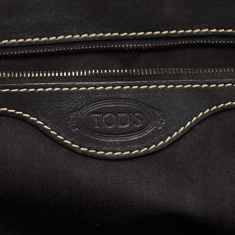 Pre Owned Tod's Black Leather Flap Satchel