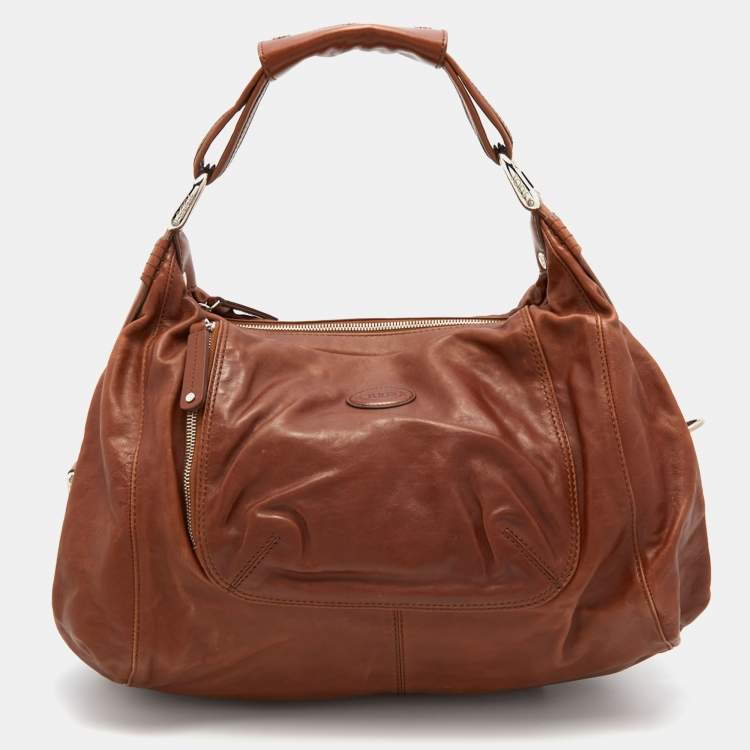 Pre Owned Tod's Brown Leather Slouchy Hobo