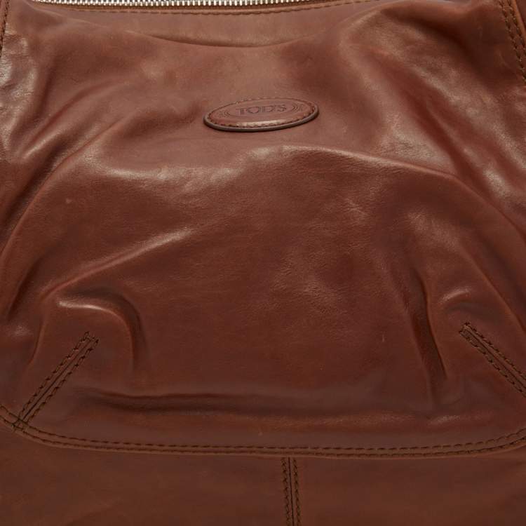 Pre Owned Tod's Brown Leather Slouchy Hobo