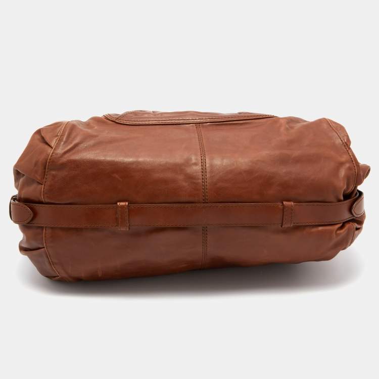 Pre Owned Tod's Brown Leather Slouchy Hobo