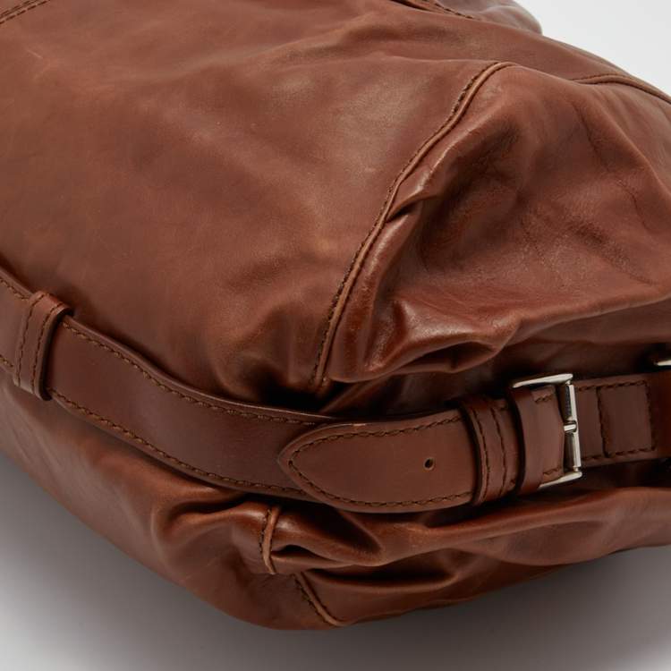 Pre Owned Tod's Brown Leather Slouchy Hobo