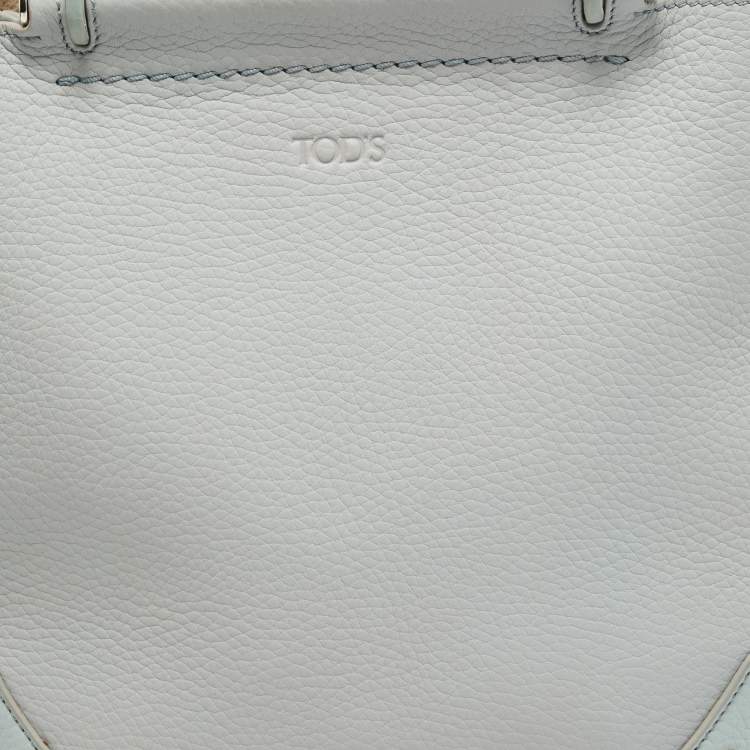 Pre Owned Tod's Light Blue Leather Wave Tote 