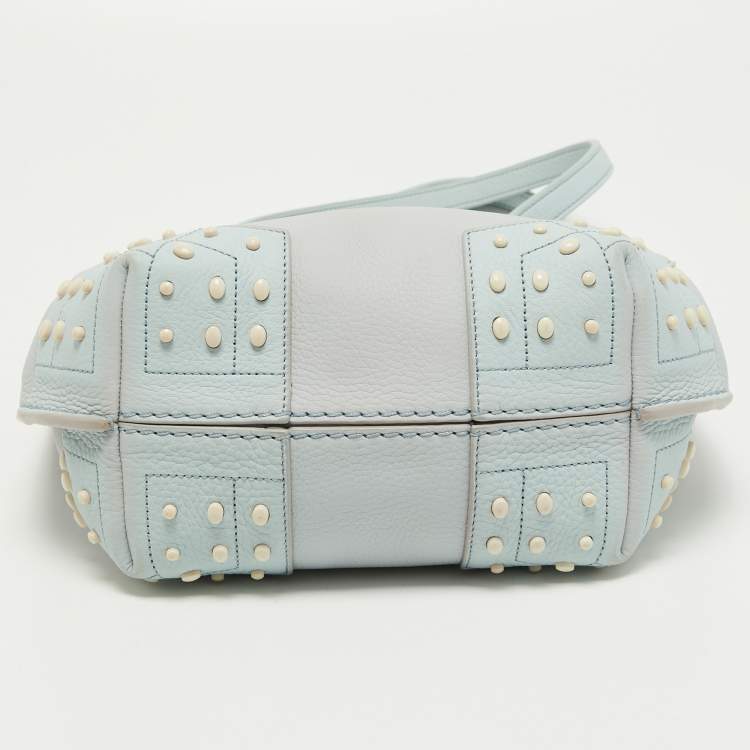 Pre Owned Tod's Light Blue Leather Wave Tote 