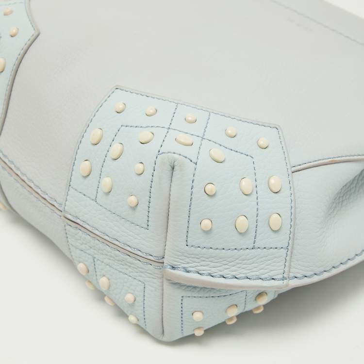 Pre Owned Tod's Light Blue Leather Wave Tote 