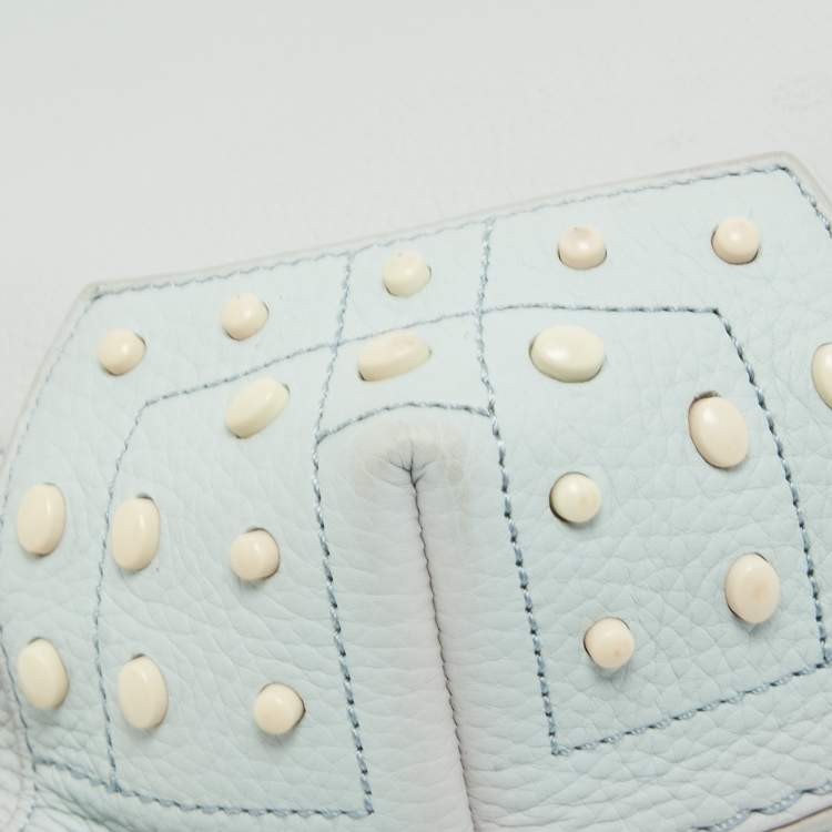 Pre Owned Tod's Light Blue Leather Wave Tote 