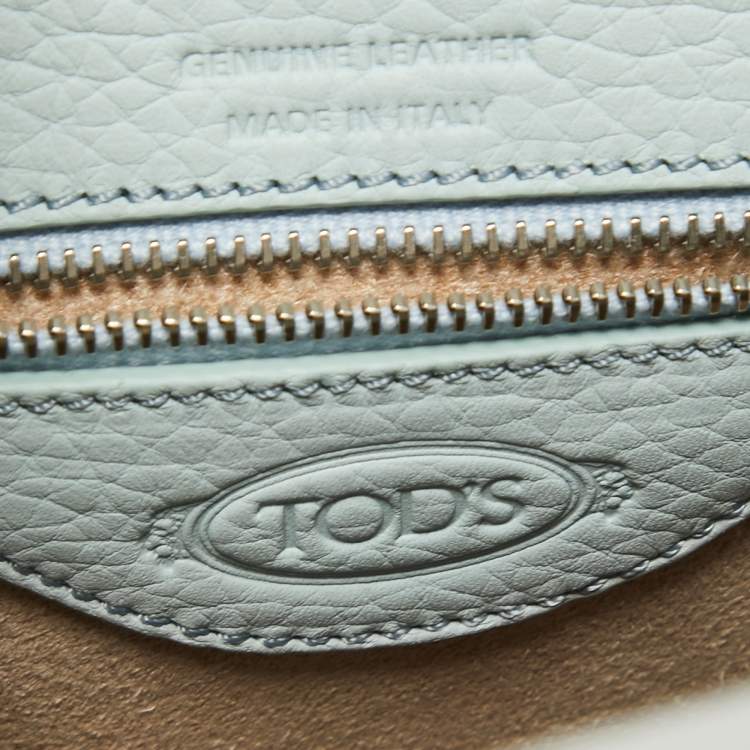 Pre Owned Tod's Light Blue Leather Wave Tote 