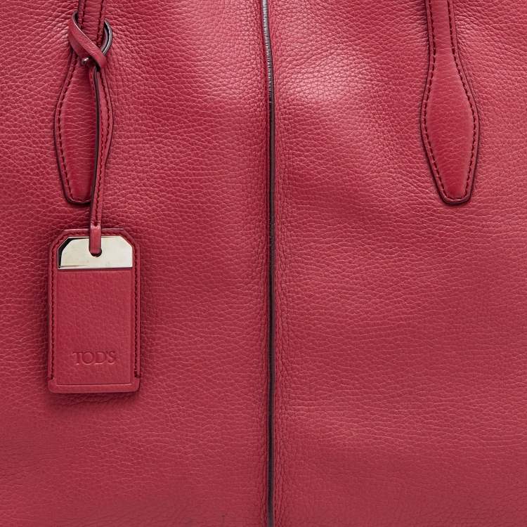 Pre Owned Tod's Pink Leather Medium Joy Shopper Tote