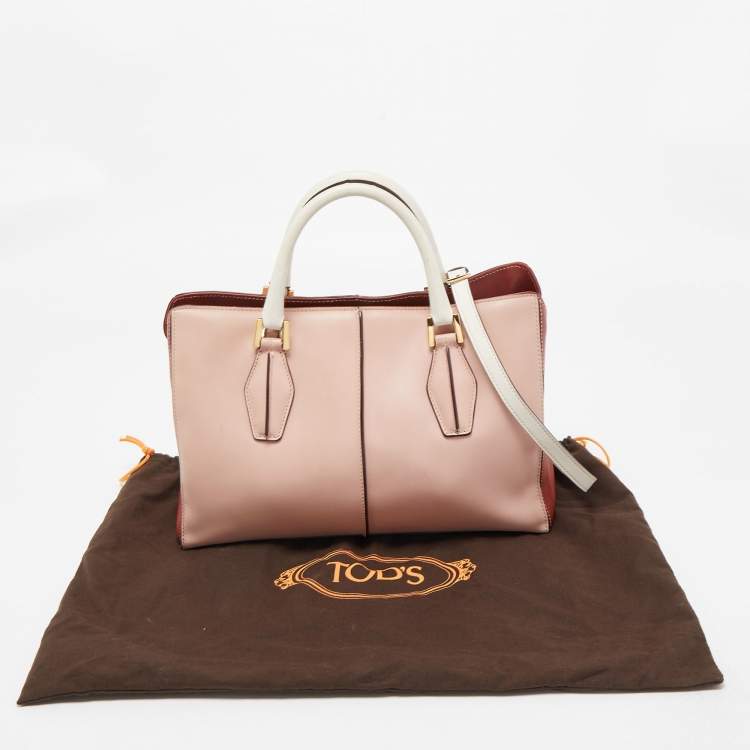 Pre Owned Tod's Tri Color Leather D-Cube Tote