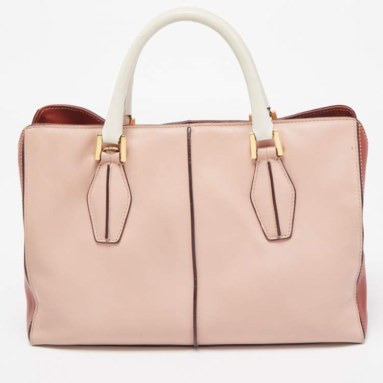Pre Owned Tod's Tri Color Leather D-Cube Tote