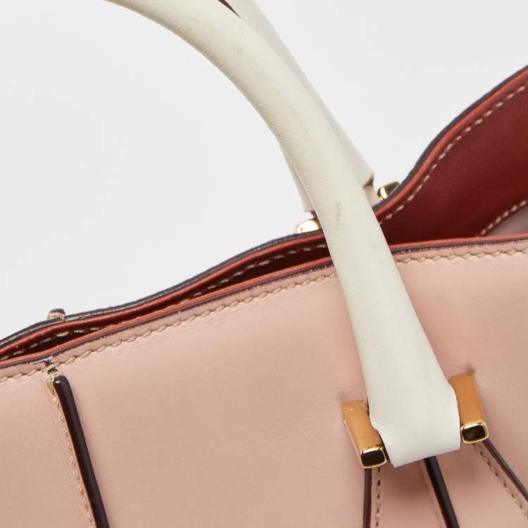 Pre Owned Tod's Tri Color Leather D-Cube Tote