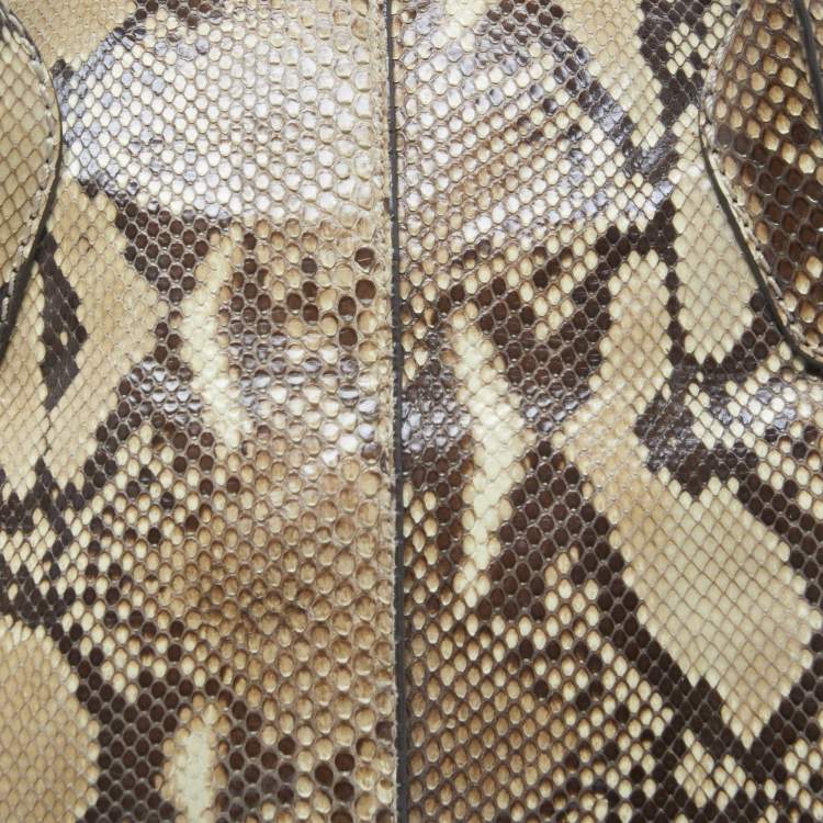 Pre Owned Tod's Beige/White Python Satchel