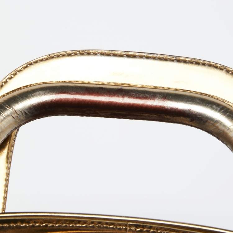 Pre Owned Tod's Gold Patent Leather Dome Bag