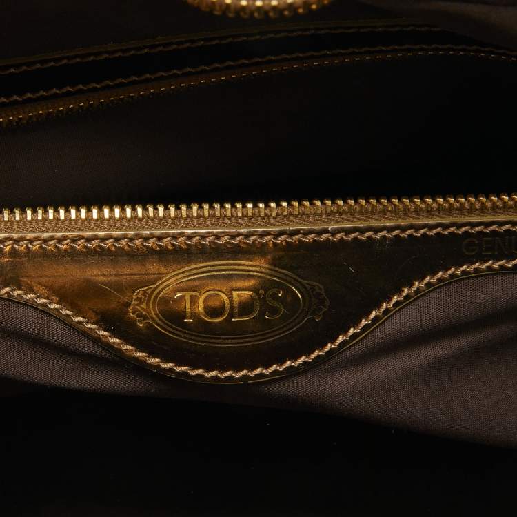 Pre Owned Tod's Gold Patent Leather Dome Bag