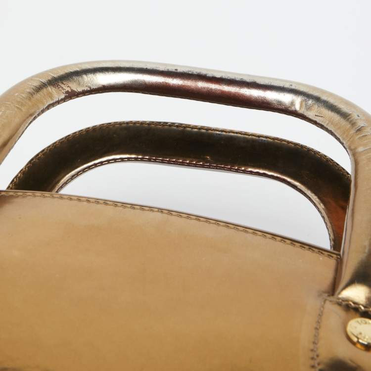 Pre Owned Tod's Gold Patent Leather Dome Bag