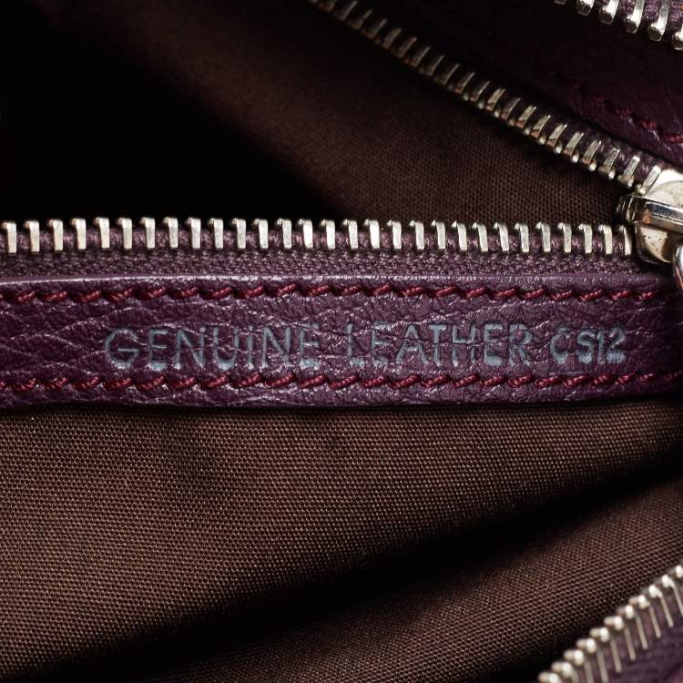 Pre Owned Tod's Purple Leather Charlotte Hobo