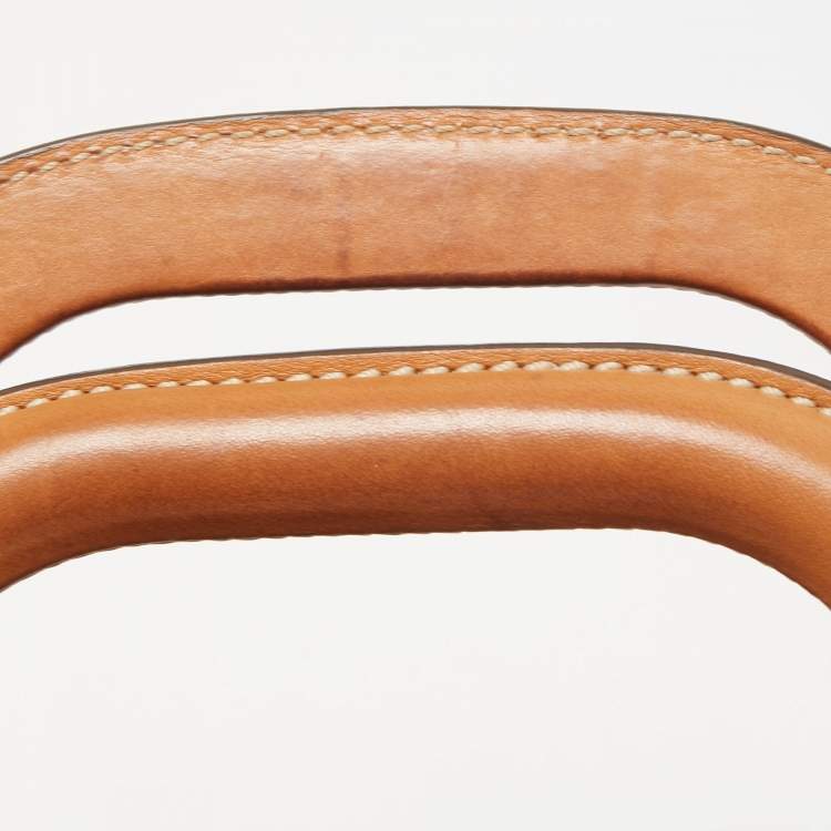 Pre Owned Tod's Tan Leather Logo Top Zip Satchel