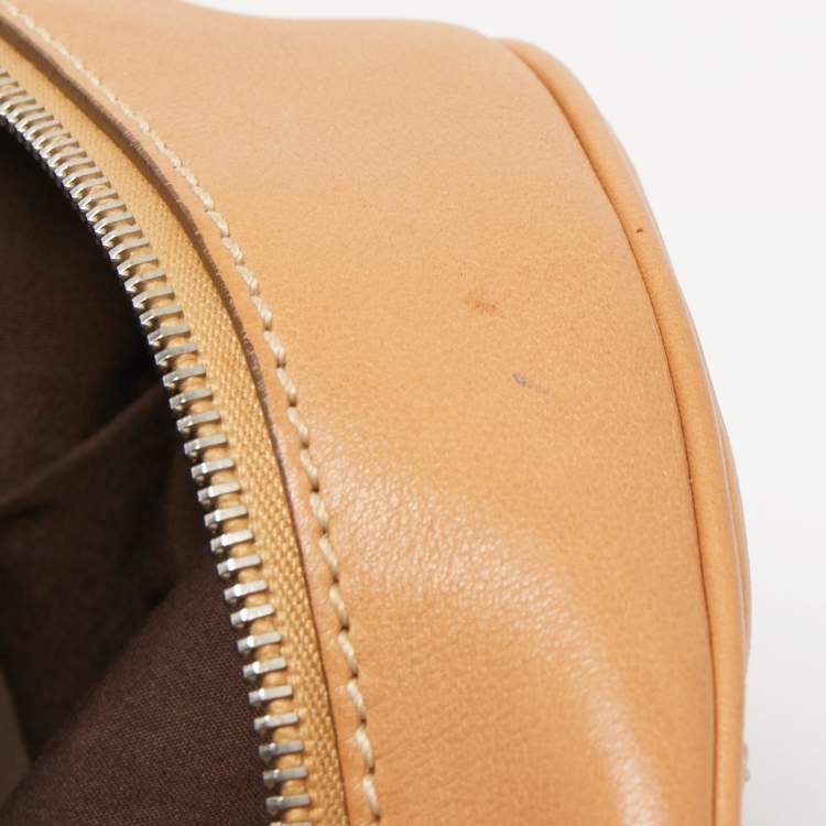 Pre Owned Tod's Tan Leather Logo Top Zip Satchel
