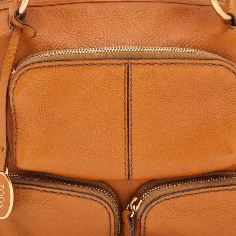 Pre Owned Tod's Tan Leather Multi Pocket Satchel
