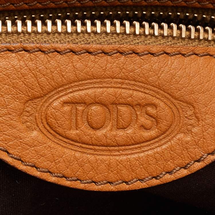 Pre Owned Tod's Tan Leather Multi Pocket Satchel