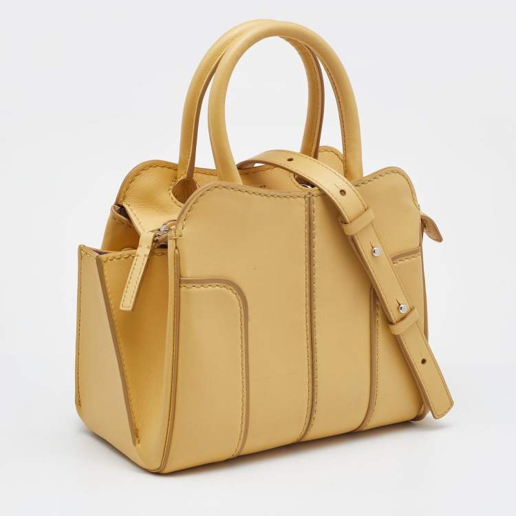 Pre Owned Tod's Yellow Leather Micro Sella Satchel