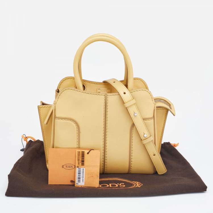Pre Owned Tod's Yellow Leather Micro Sella Satchel