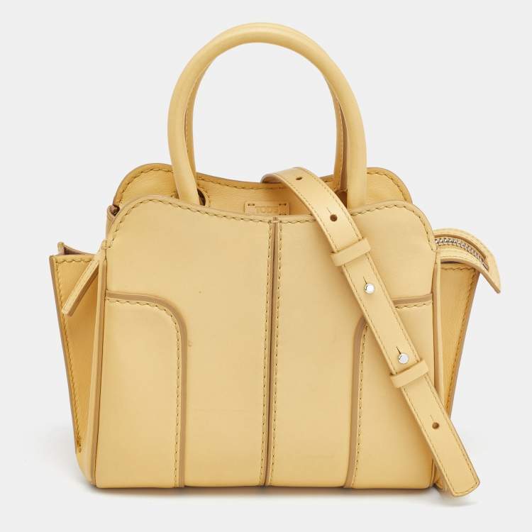 Pre Owned Tod's Yellow Leather Micro Sella Satchel