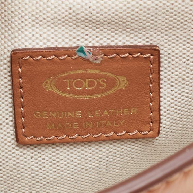 Pre Owned Tod's Tan Leather Mini kate Crossbody Bag