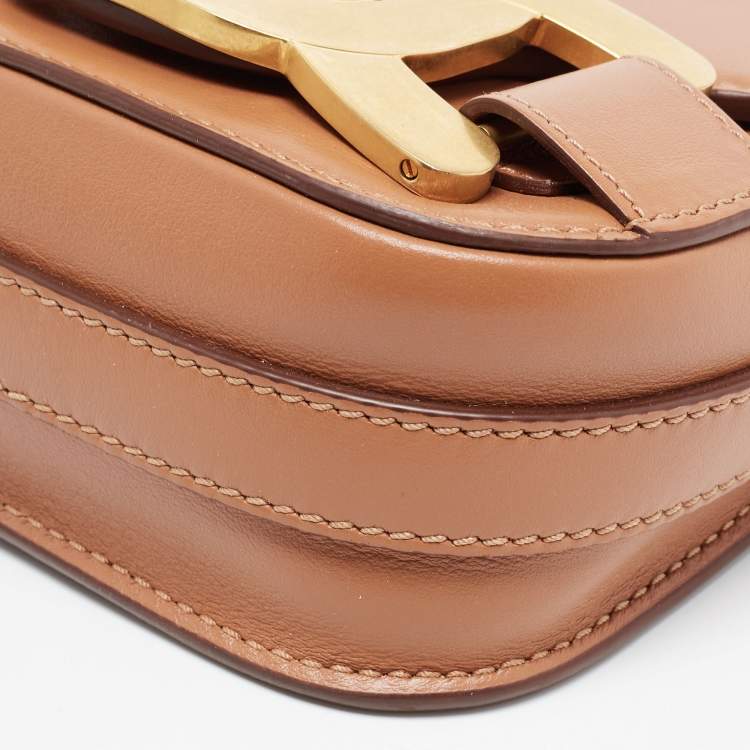Pre Owned Tod's Tan Leather Mini kate Crossbody Bag