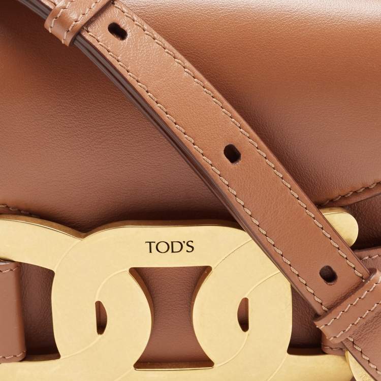 Pre Owned Tod's Tan Leather Mini kate Crossbody Bag