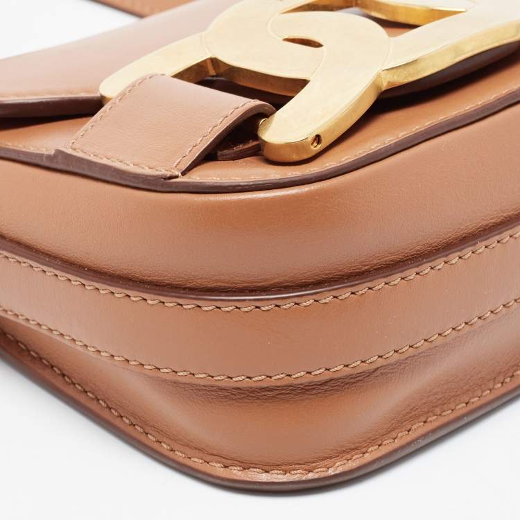 Pre Owned Tod's Tan Leather Mini kate Crossbody Bag
